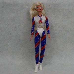 Lot Of 2 Vintage 1990's Mattel BARBIE Dolls Dressed Atlanta Olympics EUC